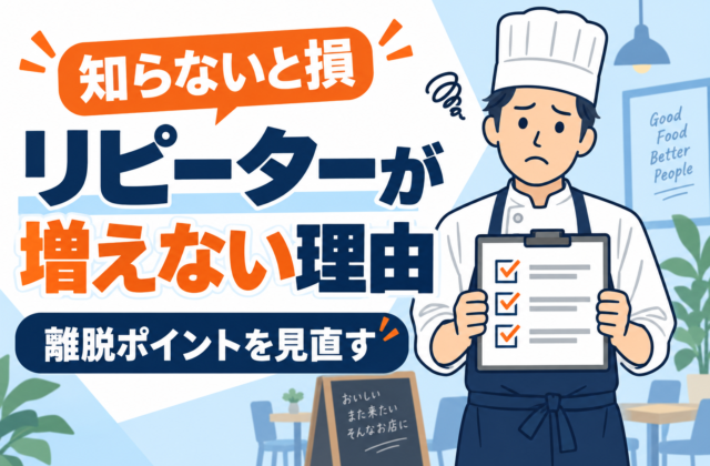 【知らないと損】飲食店のリピーターが増えない理由