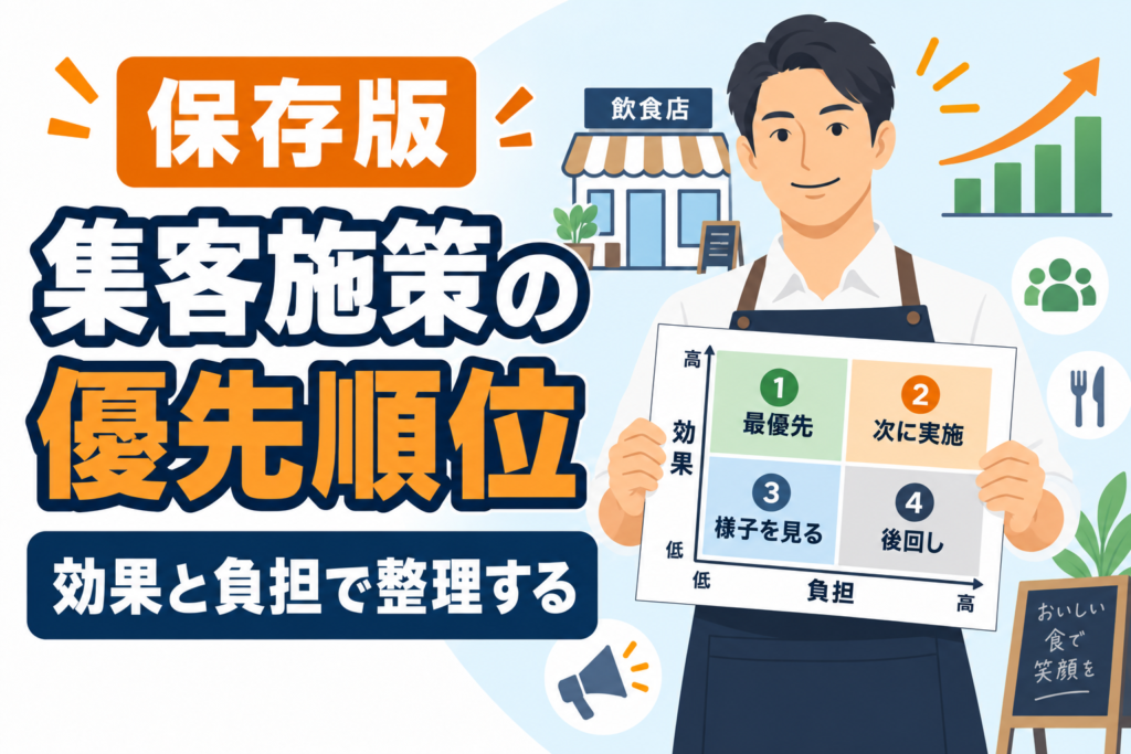 【保存版】飲食店の集客施策を優先順位で整理する方法